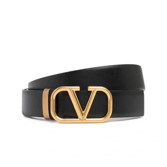 Valentino *Authentic* Black & Gold Women's Reversible Belt *RARE* 40mm width. - Picture 4 of 8